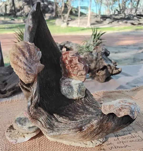 Driftwood & Agate Standing Sculpture